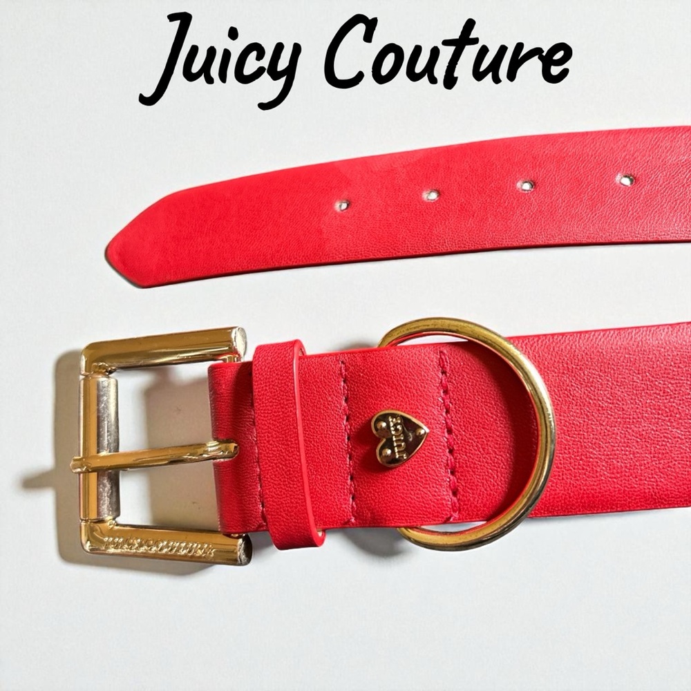Juicy Couture-NWOT Red Vegan women’s belt. Large/XL gold details. New w/o tags!